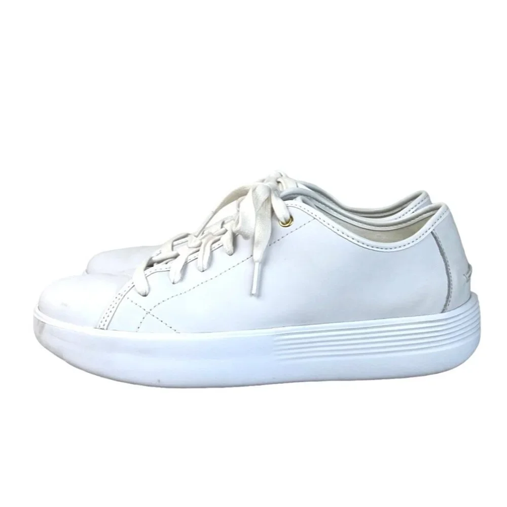 Cole Haan Womens Sz 10.5 B Grand Crosscourt Tennis Platform Optic White Sneakers